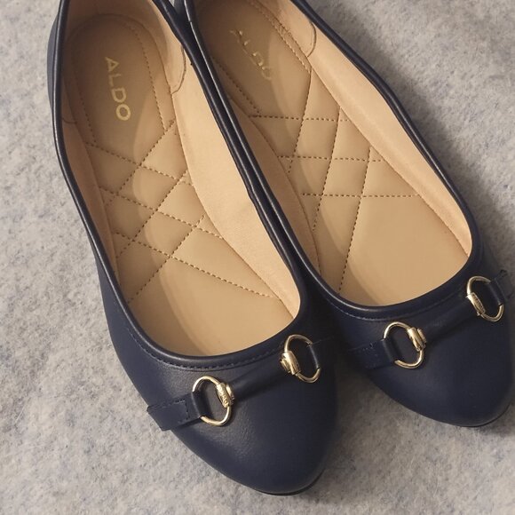Aldo Navy Ballet Flat Shoes, Size 8.5 - Picture 1 of 4